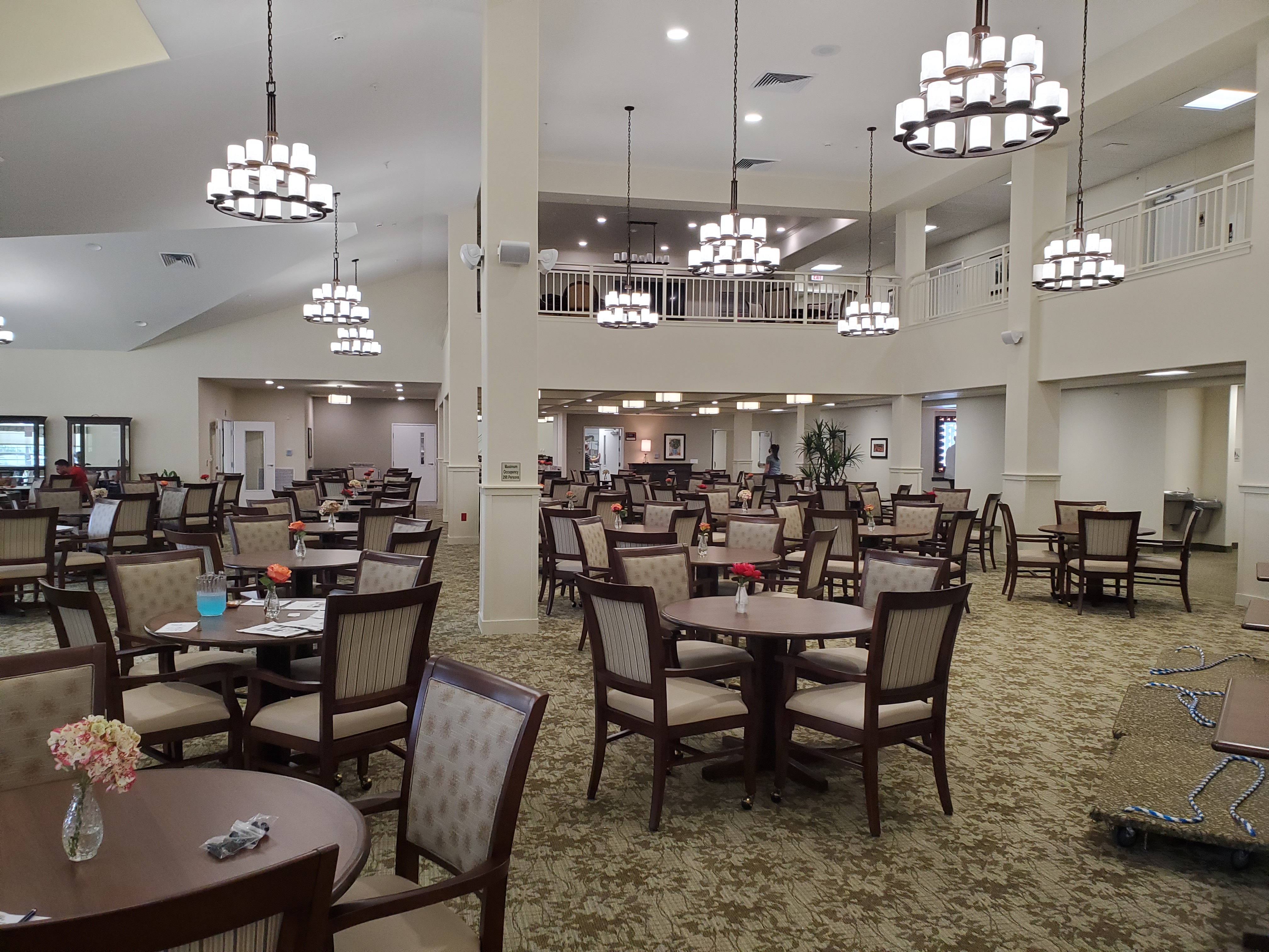 Senior living grand dining hall interior commercial build-out